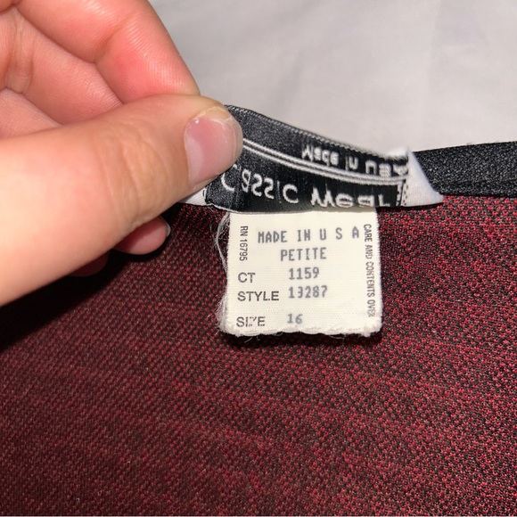 Classic Wear Red and Black Houndstooth Blazer vintage should pads open front - Picture 4 of 6